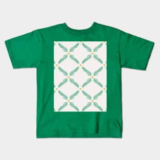 Pattern with fir branches and stars Kids T-Shirt